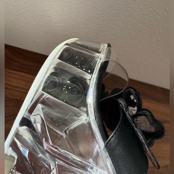 Clear Platform Black Butterfly Wedge Sandals - Size 8.5/9 - Picture 11 of 16